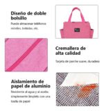 Lonchera Térmica Grande Vianda Conservadora Para Comida Rosa - Imagen 4