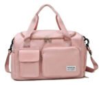 Bolso De Viaje Impermeable Con Compartimento Para Calzado Rosa Claro