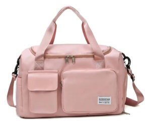 Bolso De Viaje Impermeable Con Compartimento Para Calzado Rosa Claro