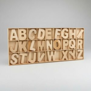 Abecedario De Madera Letras Mayúsculas Para Niños - Piki.uy