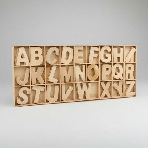 Abecedario De Madera Letras Mayúsculas Para Niños - Piki.uy