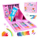 Set Kit Arte Dibujo Y Pinturas 208 Piezas Valija Maletin Infantil Colores Para Colorear Lapices Marcadores Crayolas Acuarela