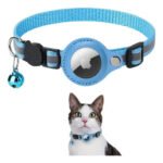 Collar Porta Airtag Para Gatos Con Cascabel Air Tag Case Celeste - Imagen 2