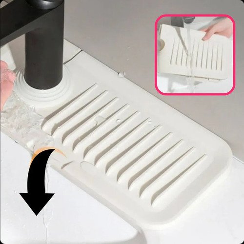 Escurridor De Silicona Premium Anti Salpicaduras Para Pileta Gris - Imagen 6