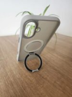 Funda Jd Case Premium Con Anillo Soporte Para iPhone 16 Plus Gris Transparente En El Cuerpo Con Tono Gris - Imagen 2