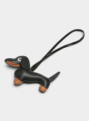 Llavero Eco Cuero Perro Dachshund Salchicha Charm Negro