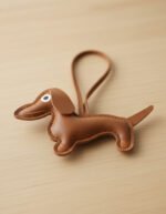 Llavero Eco Cuero Perro Dachshund Salchicha Charm Marrón - Imagen 11