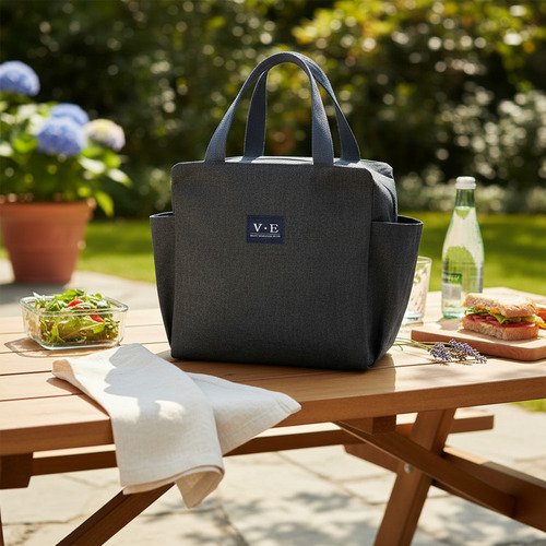 Lonchera Térmica Grande Vianda Conservadora Para Comida Azul Marino