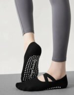 Medias Balerina Antideslizantes Yoga Pilates Gimnasio 36-40 Negro 36-40 - Imagen 4