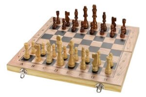 Ajedrez De Madera Grande 3 En 1 Juego Dama Backgammon 48cm