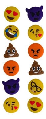 Pin Para Crocs Dibujos Infantil Emojis Pack 12 Unidades Piki
