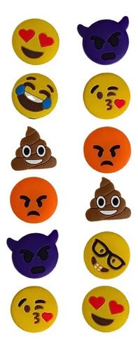Pin Para Crocs Dibujos Infantil Emojis Pack 12 Unidades Piki