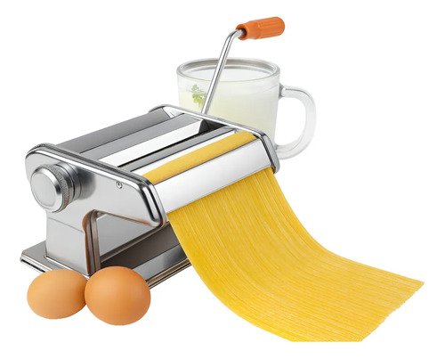Maquina Para Hacer Pastas Manual Caseras Tallarines Cintas Plateado