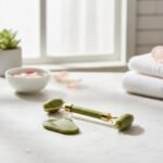 Rodillo Facial Cuarzo Rosa+gua Sha Masaje Facial Antiarrugas Todo Tipo De Piel Día/noche - Imagen 2