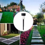 Lampara Luz Solar Recargable Led Jardin Farol Cesped Pasto Negro - Imagen 2