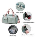 Bolso De Viaje Impermeable Con Compartimento Para Calzado Rosa Claro - Imagen 2