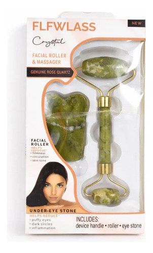 Rodillo Facial Cuarzo Rosa+gua Sha Masaje Facial Antiarrugas Todo Tipo De Piel Día/noche - Imagen 6