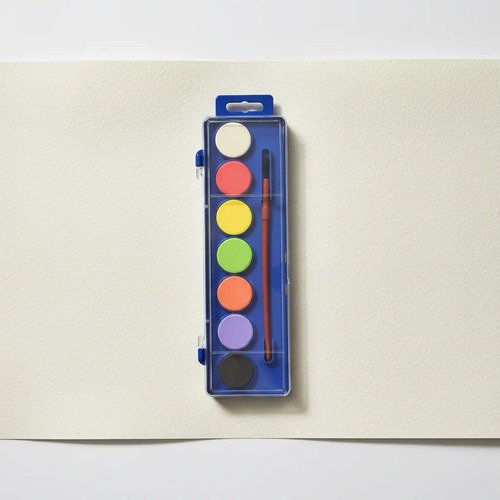Set Acuarelas En Pastilla 8 Colores Con Pincel Multicolor - Imagen 3