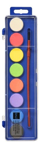 Set Acuarelas En Pastilla 8 Colores Con Pincel Multicolor