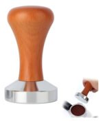 Tamper Profesional Barista Café Espresso 51mm Acero Y Madera Acero Madera Clara