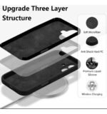 Funda Case iPhone 16 Silicona Negra Interior Microfibra Negro Negro Opaco - Imagen 3