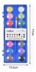 Acuarelas 16 Colores, Pincel Con Estuche Color Azul - Imagen 3