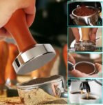 Tamper Profesional Barista Café Espresso 51mm Acero Y Madera Acero Madera Clara - Imagen 9