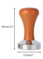 Tamper Profesional Barista Café Espresso 51mm Acero Y Madera Acero Madera Clara - Imagen 5