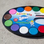 Acuarela 12 Colores Paleta Mezcladora + Pincel - Imagen 3