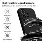 Funda Case iPhone 16 Silicona Negra Interior Microfibra Negro Negro Opaco - Imagen 2