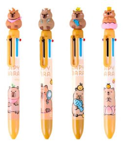Lapicera Carpincho Capybara Viral Colores - Piki Uy Marrón Claro Multicolor