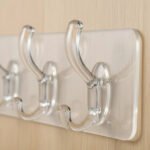 Tira Adhesiva De 6 Ganchos Dobles De Pared Transparentes Blanco - Imagen 4