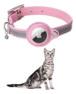 Collar Porta Airtag Para Gatos Con Cascabel Air Tag Case Rosa