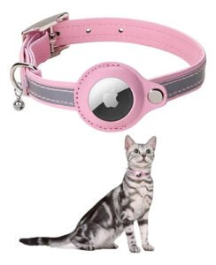 Collar Porta Airtag Para Gatos Con Cascabel Air Tag Case Rosa