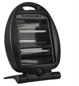 Estufa Halógena Portátil 2 Tubos Calefactor Negro Premium Negro