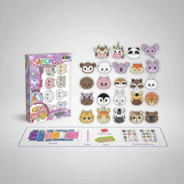 24 Pegatinas Kit Pintura Diamantes 5d Stickers Animales