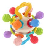 Juguete Mordillo Sonajero Sensorial Para Bebe Rasca Encias Coral Claro Baby Rattle - Imagen 2