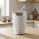 Vaso Térmico Mezclador Automático Recargable Acero Inox Blanco