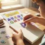 Stickers 3d Metalizados Letras Abecedario Pegotines Adhesivo - Imagen 2