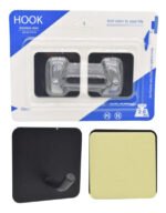 Ganchos Autoadhesivos De Aluminio Negro X2 Organizador Cuadrado - Imagen 2