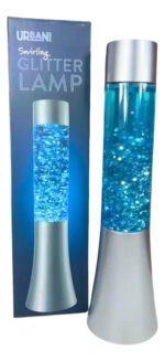 Lámpara Veladora De Glitter Decorativa Azul Luz Brillante Gris - Imagen 5