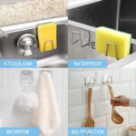 Soporte Adhesivo Acero Inoxidable Para Esponja De Cocina Gris - Imagen 3