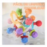 Juguete Mordillo Sonajero Sensorial Para Bebe Rasca Encias Coral Claro Baby Rattle - Imagen 6