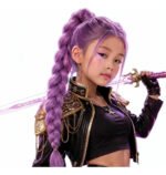 Trenza Guerreras K-pop Rumi Con Aplique De Pelo Violeta Violeta - Imagen 4