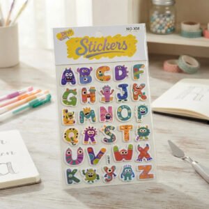Stickers 3d Metalizados Letras Abecedario Pegotines Adhesivo