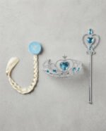 Corona Varita Mágica Princesa Trenza Frozen Infantil Plateado - Imagen 2