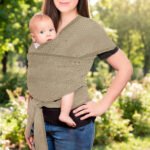 Fular En Tela Con Lazo Ajustable Porta Bebe Practico Liviano Beige Unico - Imagen 3
