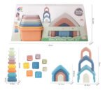 Set Piezas Apilables Y Casa Encastre Para Bebé Pastel - Imagen 2