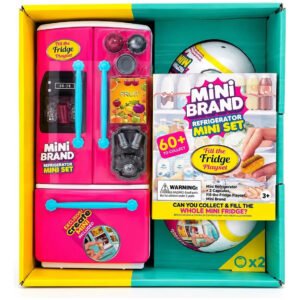 Kit De Nevera Mini Brands Con 2 Bolas De Juguete Sorpresa Rosa Chicle