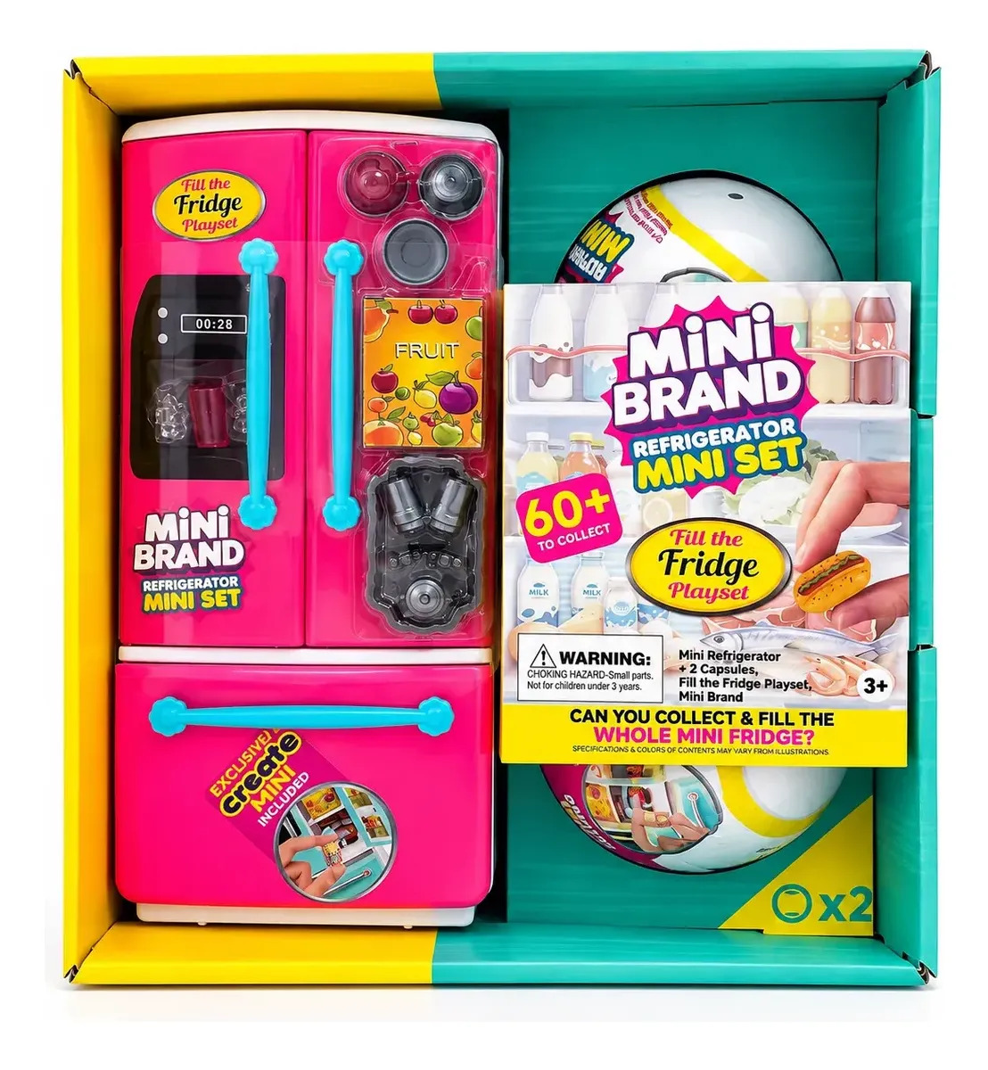 D_766702-MLU118349224215_092026-F.jpg Kit De Nevera Mini Brands Con 2 Bolas De Juguete Sorpresa Rosa Chicle - Imagen 1
